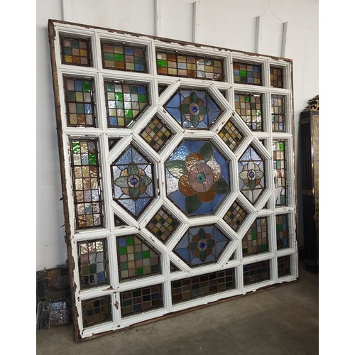 360 - A large Victorian stained glass skylight, a/f