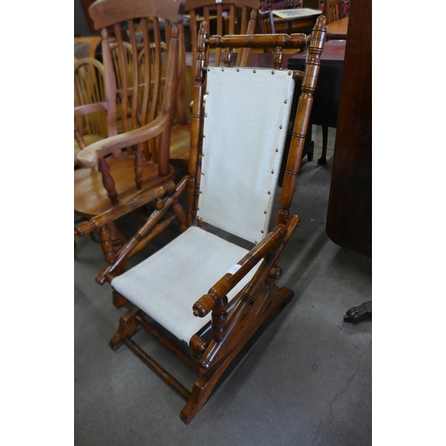 117 - A 19th Century American beech rocking chair