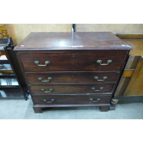 155 - A George III mahogany secretaire chest of drawers