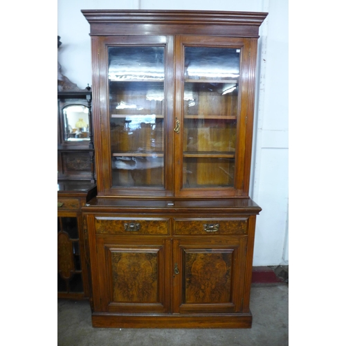 158 - A Victorian walnut and burr walnut bookcase