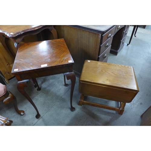 172 - A mahogany occasional table and an oak drop-leaf coffee table