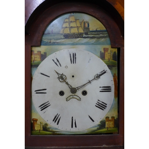 18 - A George III inlaid oak 8-day longcase clock