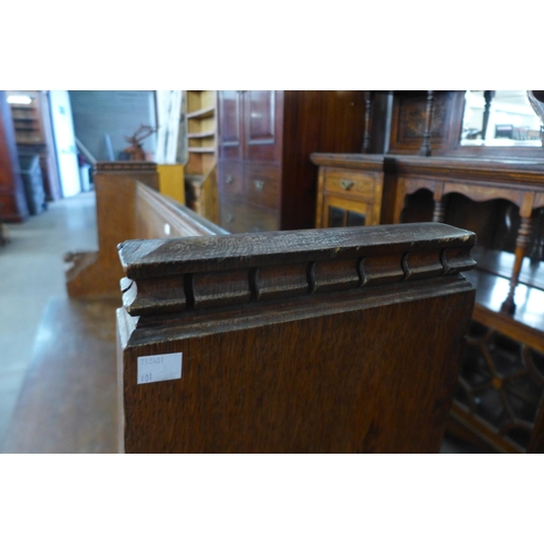 26 - A Victorian carved oak church pew