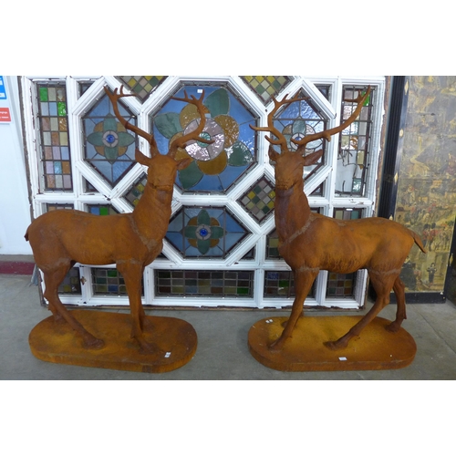 273 - A pair of large cast iron stags