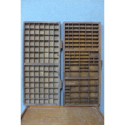 277 - Two Victorian printers type trays