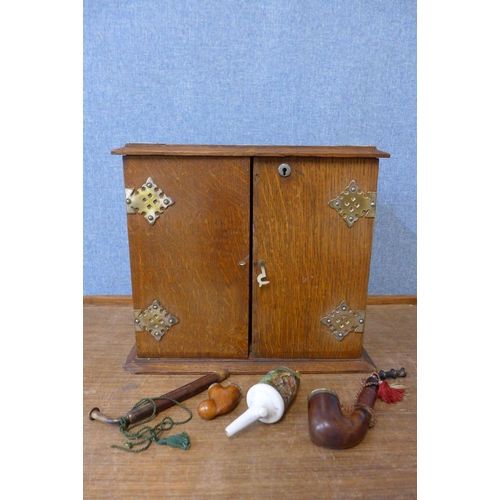 357 - An Edward VII oak smoker's cabinet