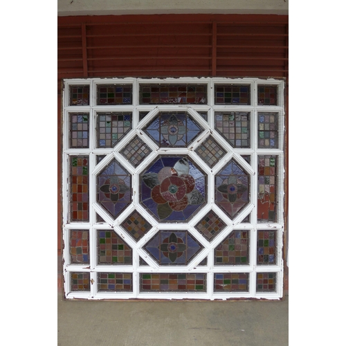 360 - A large Victorian stained glass skylight, a/f