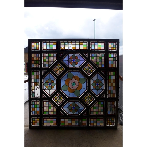 360 - A large Victorian stained glass skylight, a/f