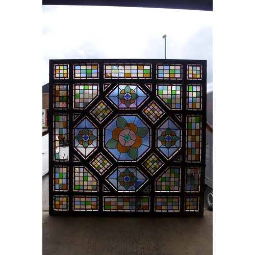 360 - A large Victorian stained glass skylight, a/f