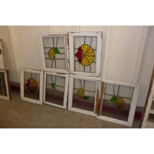 363 - Six Art Deco stained glass windows