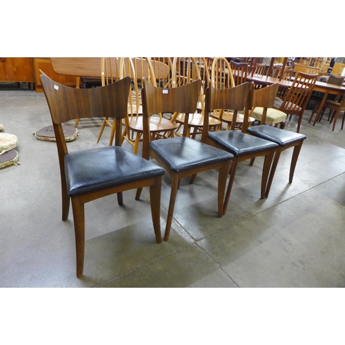 38 - A set of four afromosia dining chairs