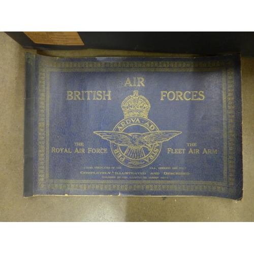 1038 - A box of model aircraft, a/f, five Aircraft of the Fighting Powers hardback books, a British Air For... 