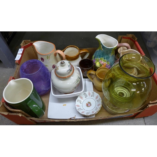 1049 - A box of jugs, glass, etc. **PLEASE NOTE THIS LOT IS NOT ELIGIBLE FOR POSTING AND PACKING**