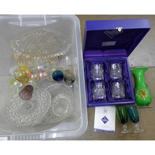 1059 - A collection of glassware including Edinburgh Crystal set and a shot glass set **PLEASE NOTE THIS LO... 