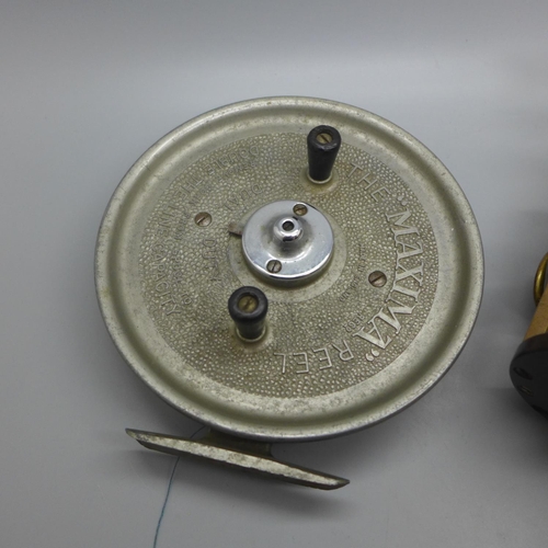 654 - Two vintage sea fishing reels, The Maxima and Penn no. 85