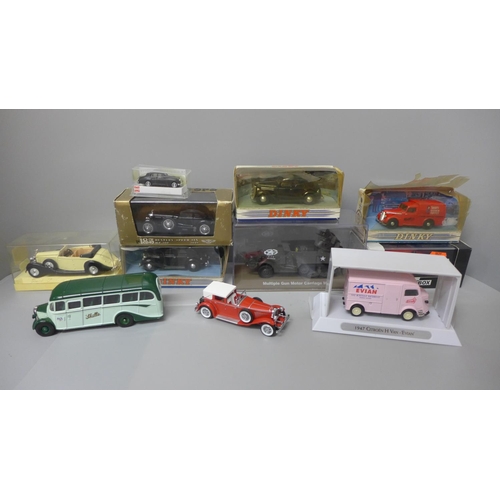 664 - A collection of ten Matchbox and Dinky die-cast model vehicles, boxed