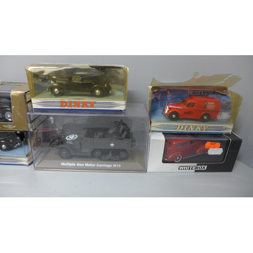 664 - A collection of ten Matchbox and Dinky die-cast model vehicles, boxed