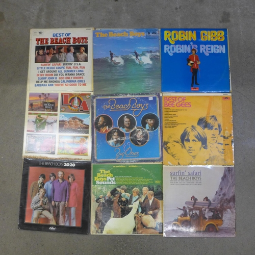 680 - Twenty-one LP records, The Beach boys, Bee Gees and Jan & Dean