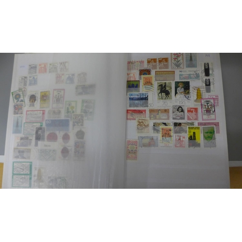 683 - Stamps; two large stock books containing ranges of European (mainly West) stamps