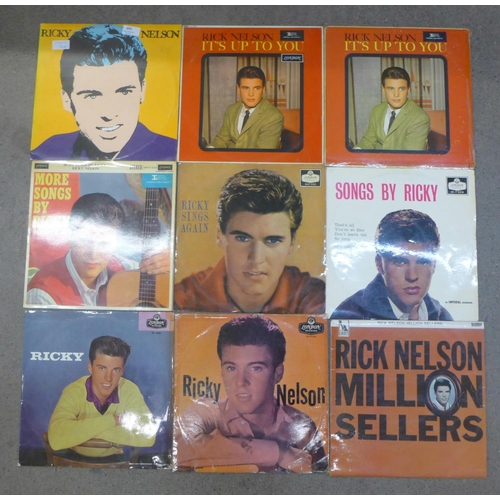 692 - Seventeen Ricky Nelson LP records including early releases