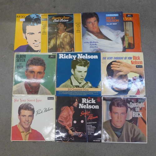 692 - Seventeen Ricky Nelson LP records including early releases