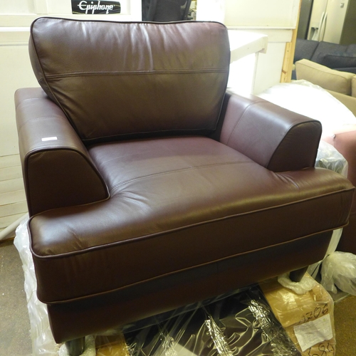 1502 - A Camden-flex dollaro chestnut leather standard chair with banquette footstool