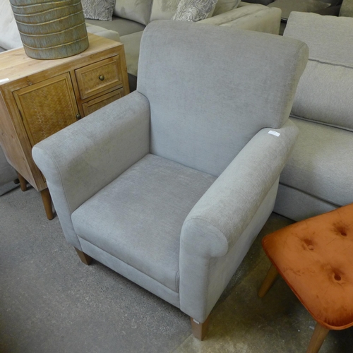 1551 - A Cotswold grey fabric armchair