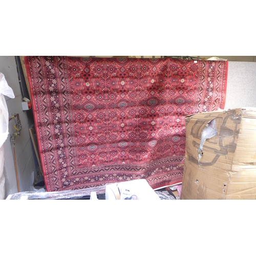 1598 - A rich red ground large Afghan carpet, all over design, 350 x 250cm