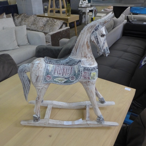 1608 - A wooden ornamental rocking horse, H 60cms (AR00628)   #