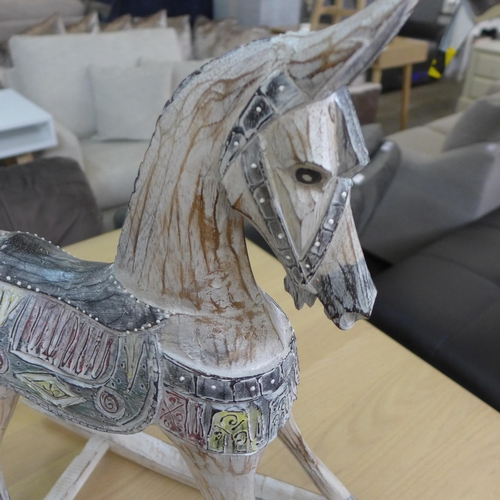 1608 - A wooden ornamental rocking horse, H 60cms (AR00628)   #