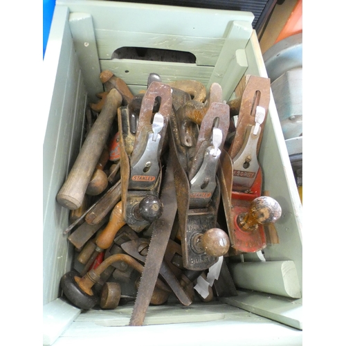 2002 - Approx. 40 vintage joinery/woodworking tools with 2 Stanley wood planes & a scarce I.Sorby S5 wood p... 