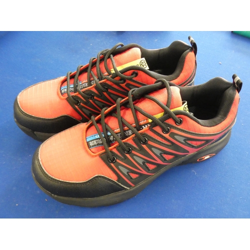 2096 - 2 Pairs of Eagsuni steel toe capped lightweight safety shoes in black & red size 41 & 46 - sealed