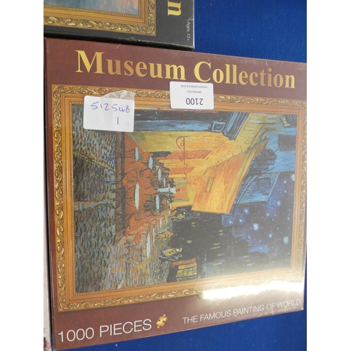 2100 - 3 Sealed 1000 piece jigsaws: Venice Grand Canal, Art Nouveau French Lady and Monet's Soleil Levant