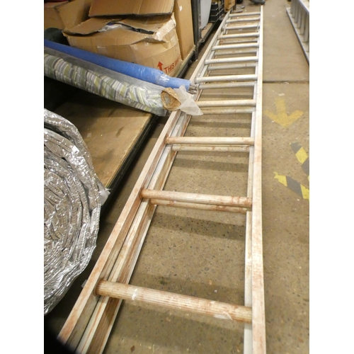 2137 - A double 12 rung ladder, approx 24ft extended