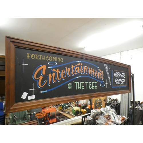 2143 - Two 4ft x 1ft framed pub chalkboard signs