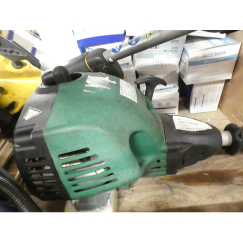 2145 - 4 Petrol-driven strimmers - for spares or repair with plastic tool box