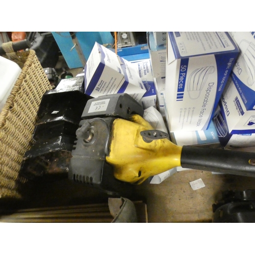 2145 - 4 Petrol-driven strimmers - for spares or repair with plastic tool box