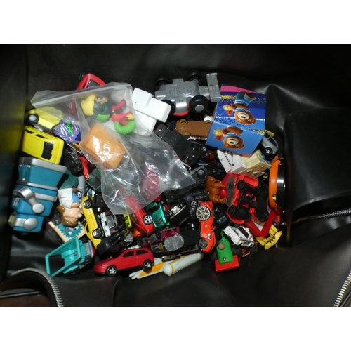 2178 - Job lot of childrens toys: sack of cars, board games and a bag of action figures