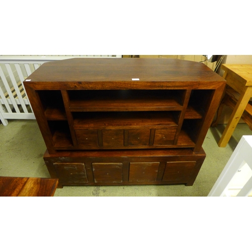 1655 - An Indian hardwood TV stand and coffee table * this lot is subject to VAT