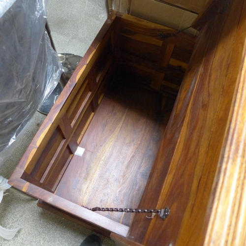 1665 - An Indian hardwood six drawer coffee table, slight damage to corner * this lot is subject to VAT