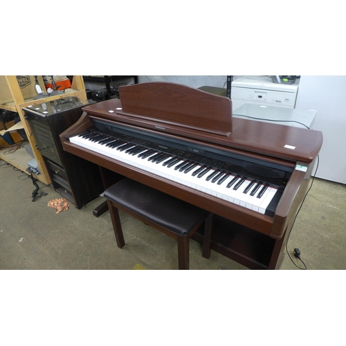 2252 - Technics SC-PX665 electric piano with stand and stool