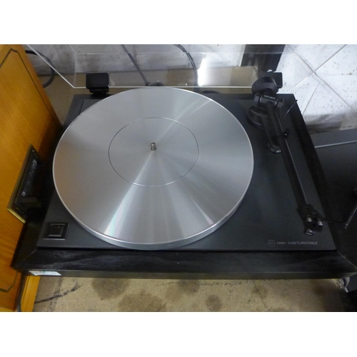 2266 - Audiofile LINN Axis turntable with upgraded Akito tone arm, Ortoton Mk11 50 stylus, spare unused and... 