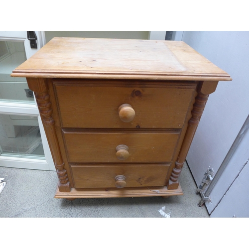 1743 - A lot of assorted furniture including a display cabinet, dresser top unit and a bedside cabinet - da... 