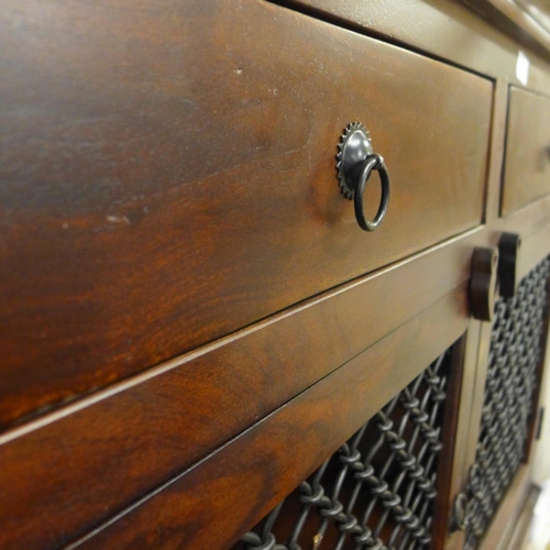 1659 - A hardwood two drawer, two door sideboard * this lot is subject to VAT