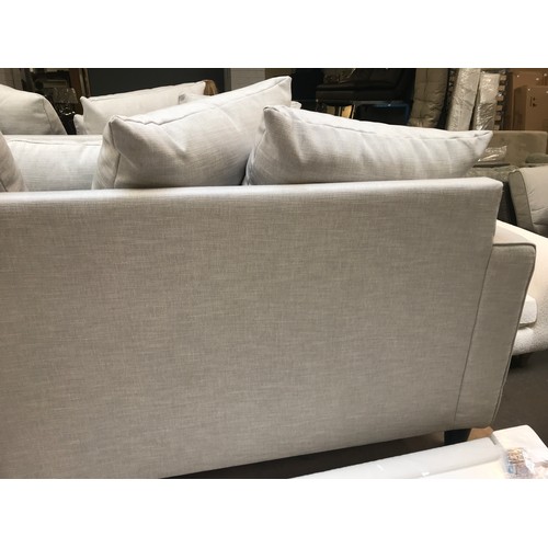 1560 - A Chatsworth-flex straw silver upholstered three and four seater sofas