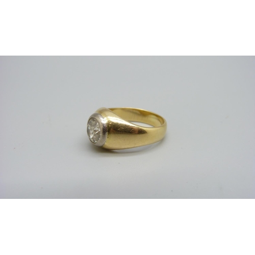 1299 - A yellow metal and diamond ring, approximately 2.5ct diamond weight, 12.8g, R, (approximately 7mm di... 