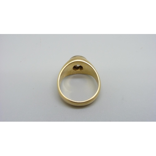 1299 - A yellow metal and diamond ring, approximately 2.5ct diamond weight, 12.8g, R, (approximately 7mm di... 