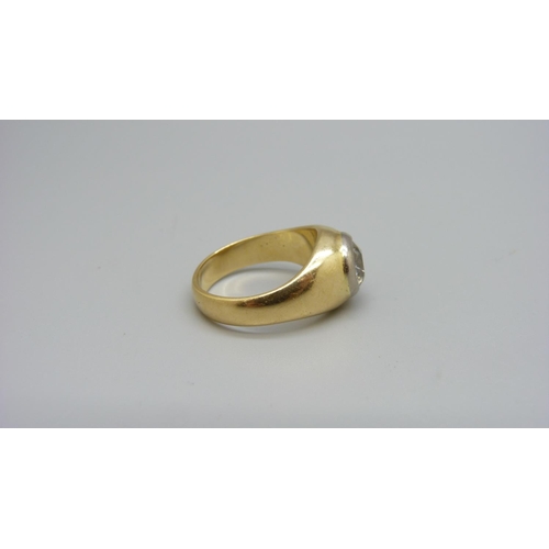 1299 - A yellow metal and diamond ring, approximately 2.5ct diamond weight, 12.8g, R, (approximately 7mm di... 