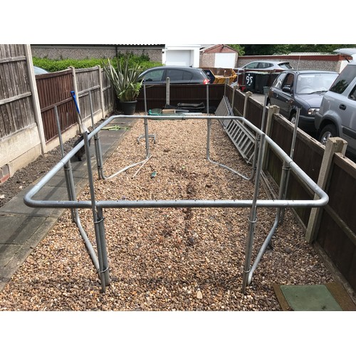 2999 - Complete rectangular trampoline (10ft x 7ft + enclosure/safety net) - original RRP £500. Dismantled ... 