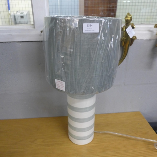 1312 - A grey and white ceramic table lamp, 47cms